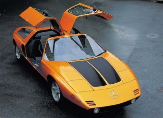 Mercedes-Benz research car C 111-II with four-rotor Wankel engine, 1970 : Gullwing Door, from top